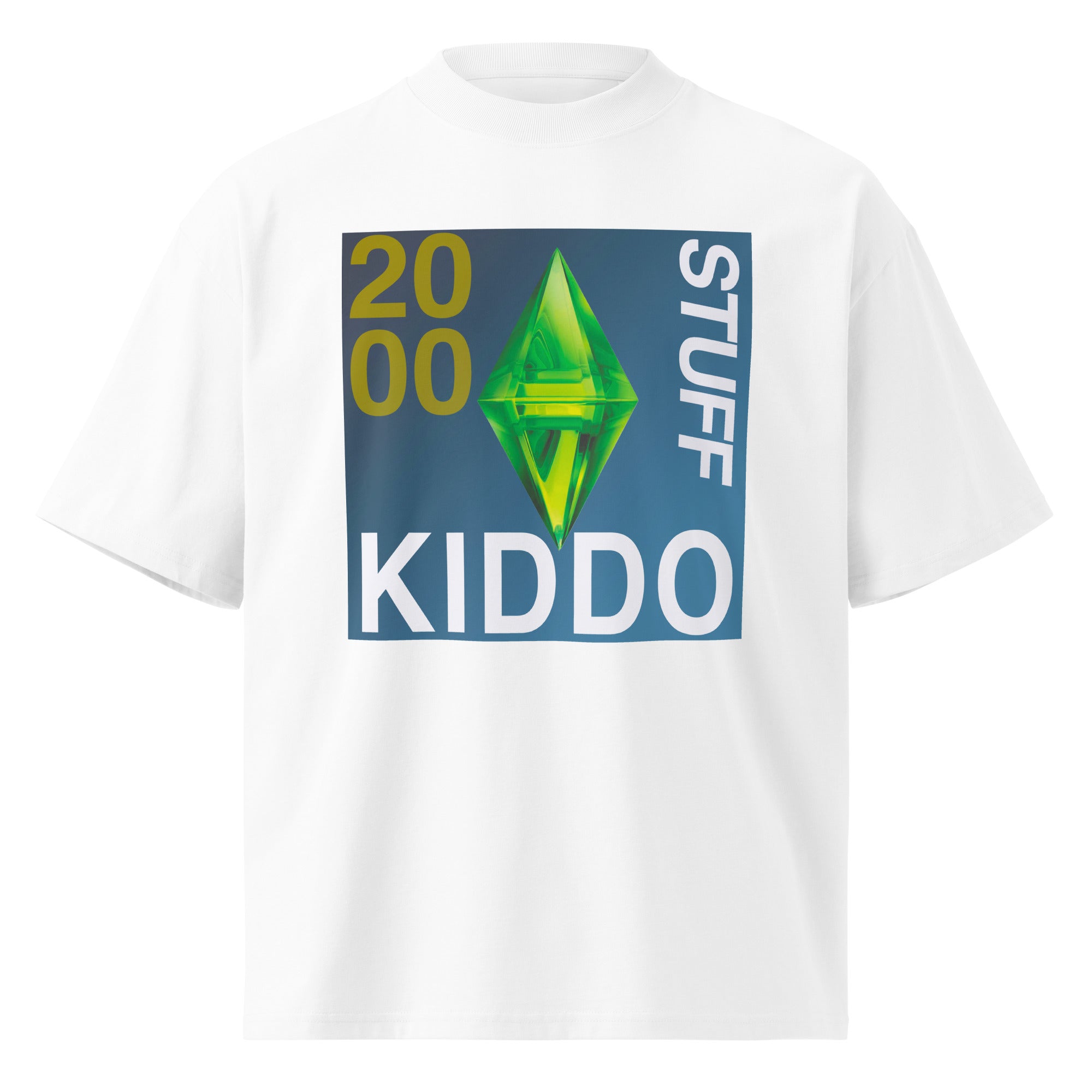 Oversized marškinėliai „2000 Kiddo Stuff – Sims 2“